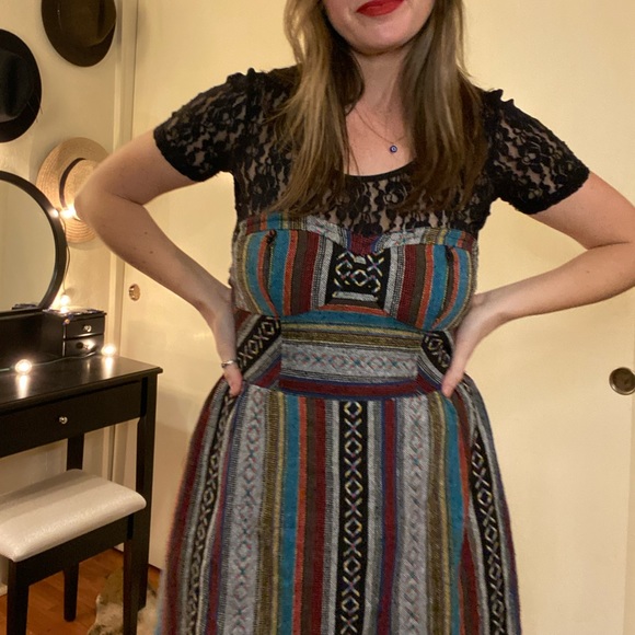 Boho strapless multicolor dress - Picture 6 of 7